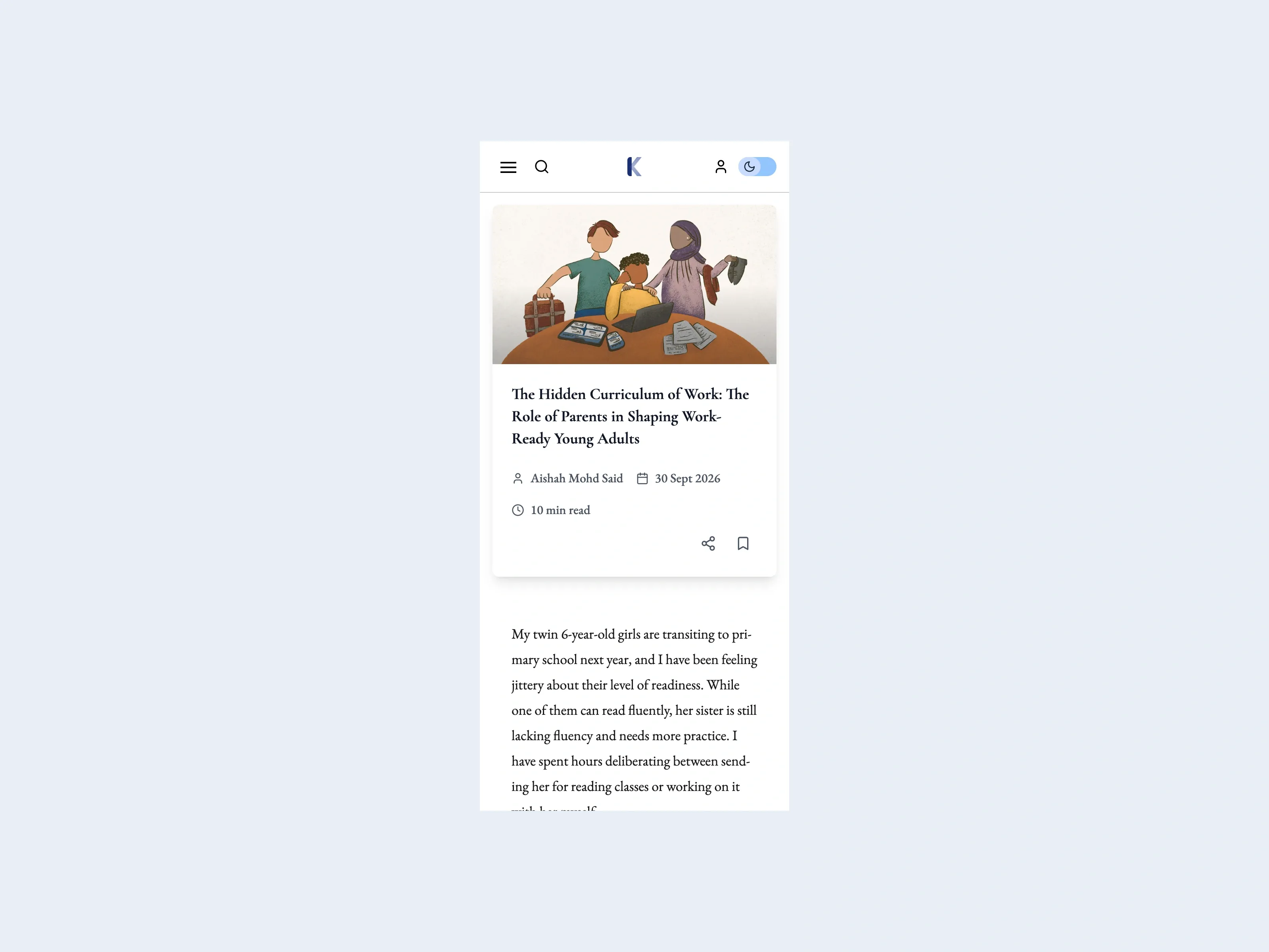 Mobile view of a public Karyawan article.